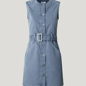 Pepe Jeans Elba Vestido Corto Denim Fit Regular Mujer